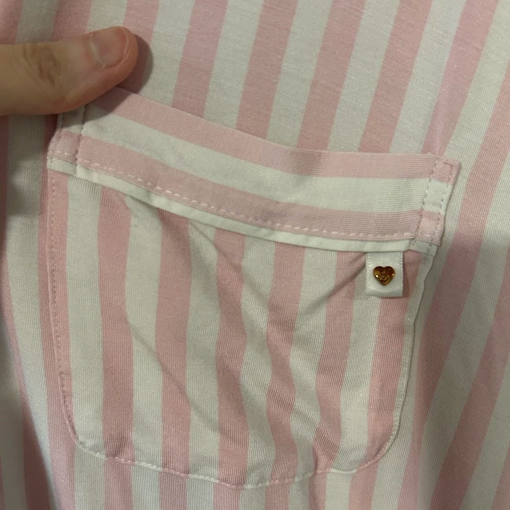 Victoria’s Secret Modal Soft Button-Front Sleepshirt Pretty Blossom Stripes S - Picture 6 of 13